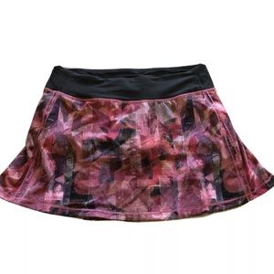 Lululemon Pace Rival Skirt 6 Tall Pink Black Red